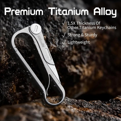 AlphaBiner: Titanium EDC Carabiner Keychain with Folding Utility knife