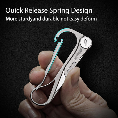 AlphaBiner: Titanium EDC Carabiner Keychain with Folding Utility knife